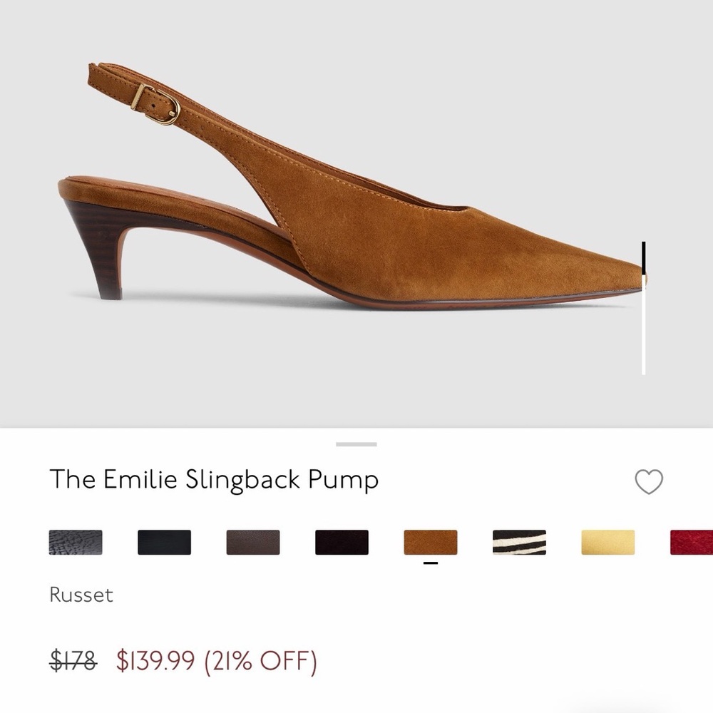 NWT Madewell Emilie Slingback Pumps – Russet Suede – New in Box